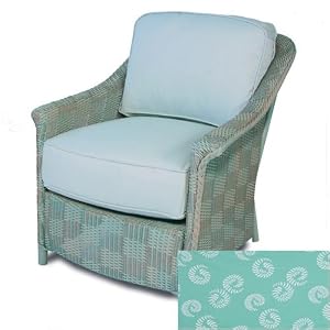 Lloyd Flanders Calypso Ocean Finish Lounge Chair With Nautilus Alfresco Fabric by