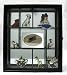 Black Wood Knick Knack Mirror Back Display Cabinet Case