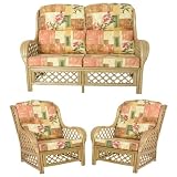 Cane Conservatory Furniture CUSHIONS ONLY full suite , Bay Peach