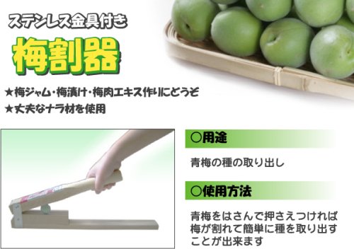 Cover image : 青梅の種の取り出しに 梅割器 28090