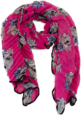 VegasHorizon Women's Lightweight Scarf with Skull Print