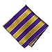 TieMart Dark Purple and Gold Striped Pocket Square