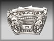 Silver Star "Ghetto Blaster" Chrome Metal Belt Buckle