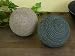 DEKOKUGEL - SET SISAL 2-TLG KUGEL BADDEKO GRAU & PETROL Ø 15 CM