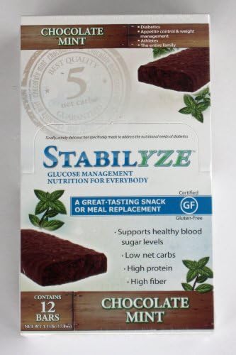 Stabilyze Glucose Management Nutrition Bars(Chocolate/Mint) 12 Bars