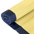 Handmade Natural Tatami Mat Framed With Navy Blue Trim
