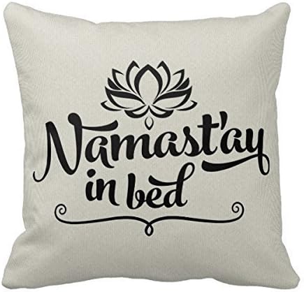 Cotton Linen Square Decorative 18x18 inches Namastay In Bed C:145 by SKArtStore