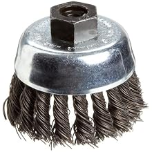 Weiler Vortex Pro Wire Cup Brush, Threaded Hole, Carbon Steel, Partial Twist Knotted