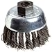 Weiler Vortex Pro Wire Cup Brush, Threaded Hole, Carbon Steel, Partial Twist Knotted