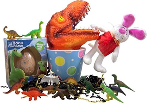Dinosaur Easter Basket with Figurines Plush and The Good Dinosaur Chocolate Egg