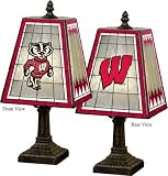 Wisconsin Badgers Memory Company Art Glass Table Lamp NCAA College Athletics Fan Shop Sports Team Merchandise