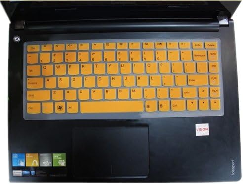 Mavis's Diary Silicone Keyboard Skin Cover Protector Skin for Lenovo U300 U300S U310 U330P U330T U400 U410 U430 U430P U430T Z400 M490S P400 S300 S310 S400 S405 Z400 Yoga 13'' 2013 Yoga 2 Pro US Keyboard Layout(Translucent Orange)
