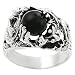 [AZ] Sterling Silver Men's Black Onyx Dragon Ring