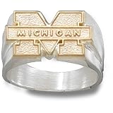 University of Michigan Block M Ring Sz 10.5 (14kt)