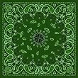 Antique Style Green Paisley Bandana