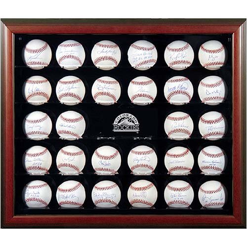 Buy Mounted Memories Colorado Rockies 30 Ball Brown Wood Baseball Display Case by Mounted Memories