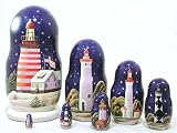 Review Golden Cockerel  / Lighthouses in the Night Russian Nesting Doll 7pc./8