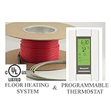 50 Sqft Cable Set, Electric Radiant Floor Heat Heating System with Aube Digital Floor Sensing Thermostat