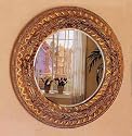 Beveled Round Mirror In Dark Bronze Finish Frame