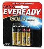 EVEREADY BATTERY Gold Alkaline Batteries, AAA, 8 Batteries per Pack