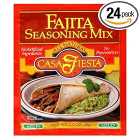Casa Fiesta Fajita Seasoning, 1-Ounce Packages (Pack of 24)