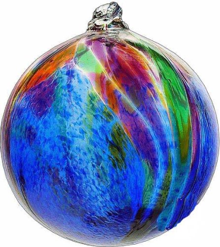 Kitras Art Glass Art Nouveau Witch Ball Ornament - Sapphire Blue 6