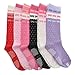 Angelina 6 Pairs Girls Knee High Socks with Non-Skid Bottom #3103