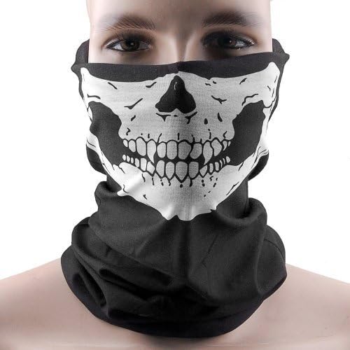 Hitaocity Call of Duty Black Skull Face Tube Mask Neck Gaiter Dust Shield Seamless Bandana Balaclava by Hitaocity