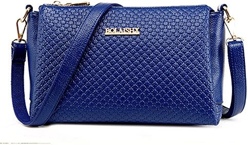 LoriLi Women's Casual Shoulder Pu Leather Crossbody Bag(Blue)