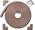 Roving Cove&reg; 16.2 ft (15ft Edge + 4 Corners) 'Safe Edge&reg; and Corner Cushion' - Value Pack - COFFEE; Premium Childproofing Edge Corner Guard - PRE-TAPED CORNERS; Child Safety Home Safety Furniture Bumper and Table Edge Corner Protectors EXTRA PURE, EXTRA DENSE, EXTRA LONG