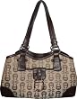 Etienne Aigner Purse Handbag Logan Collection Camel/Brown Signature Print