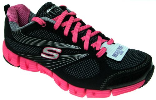 Skechers Women's Stride Fashion Sneaker,Black/Hot Pink,7.5 M US