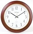 River City Clocks Radio-controlled Post Office Wall Clock with Cherry Finish - 16 Inch Diameter -