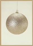 Pack of 4 Antique Chic Gold Glitter Christmas Ball Ornaments 8