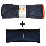 Cyber Monday Sale prana yoga maps Indigo yogitoes® BIG SKIDLESS® yoga mat towel + navy dark blue hBand stretchy headband combo by Absolute Yogi®