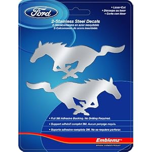 Chroma Graphics 1201 Emblemz Silver 6″ x 8″ Ford Mustang Logo Stainless Steel Decal
