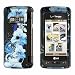 Blue Hawaiian Flower Design Black Snap on Hard Cover Protector Faceplate Skin Case for Verizon LG Env Touch VX11000 VX-11000 + Belt Clip