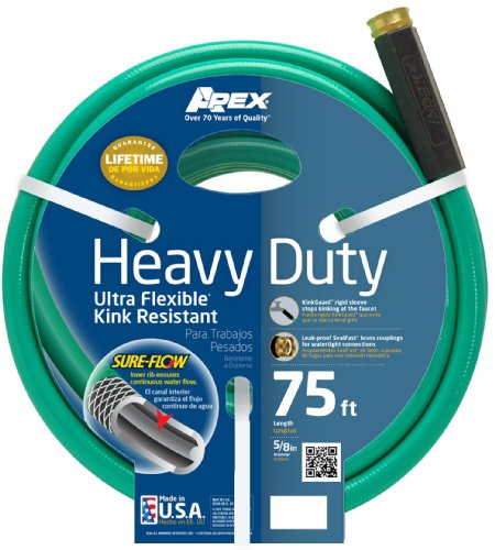 Apex 8509-75 Heavy Duty Kink Resistant 5/8-Inch by 75-Feet Water Hose