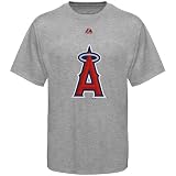 MLB Mens Los Angeles Angels Of Anaheim Soft Density Logo Tee Basic Tee