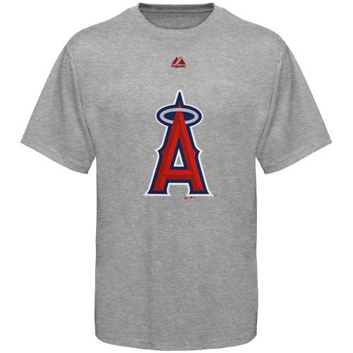 MLB Men's Los Angeles Angels Of Anaheim Soft Density Logo Tee Basic Tee Black,X-Large