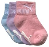 Puma Baby Girl Solid Gripper Socks- 3 Pack(Infant to Baby)