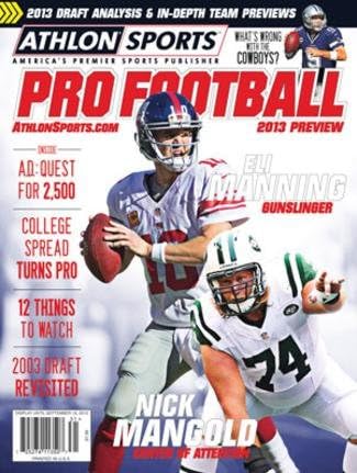 2013 Athlon Sports NFL Pro Football Magazine Preview- New York Giants/New York Jets Cover
