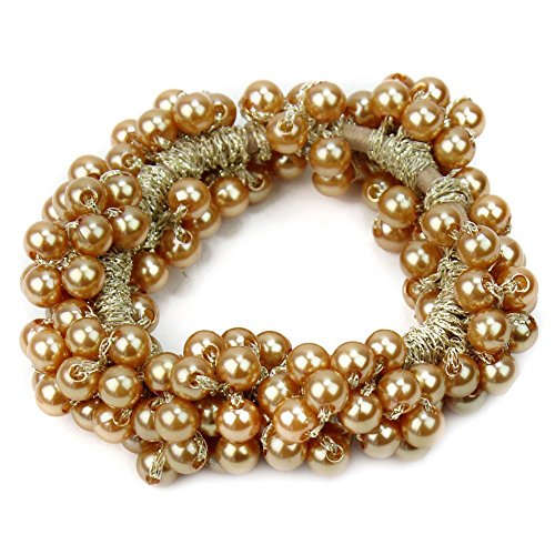 MowMee Womens Beads Hair Band Rope Scrunchie Ponytail Holder