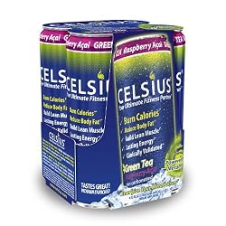 Celsius Green Tea, Raspberry Acai, Value Pack, 4 ct.