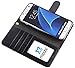 S7 Edge Case, Moze Galaxy S7 Edge Wallet Case [Wrist Strap] [Stand Feature] PU Leather Flip Wallet Case Cover for Samsung Galaxy S7 Edge - Black