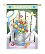 Watering Can Welcome Silk Reflections Regular Size Flag