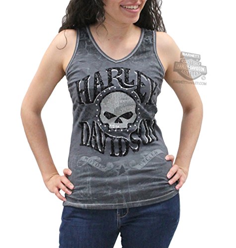 Harley-Davidson Womens Legendary Spirit Willie G Skull with Metallic Stitching Tank
