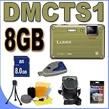 Panasonic Lumix DMC-TS1 12MP Digital Camera w/4.6x Wide Angle MEGA Optical IS Zoom (Green) BigVALUEInc Accessory Saver 8GB Bundle