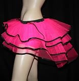 Neon UV Hot Pink & Black Bustle Tutu Skirt - Available in 2 sizes (Approx 6-14 and 18-22)
