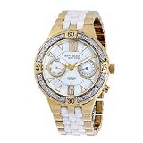 Anne Klein New York Women's 121640WMWB Gold-Tone and White Ceramic Diamond Watch